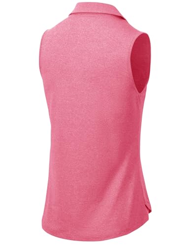 BGOWATU Women's Sleeveless Golf Polo Shirts Collared V Neck Tennis Tank Tops UPF 50+ Quick Dry Lightweight
