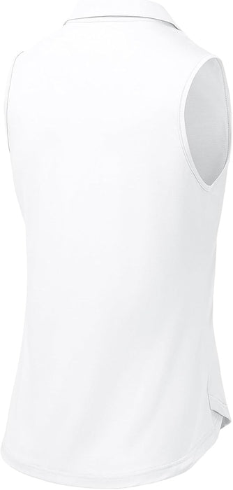 BGOWATU Women's Sleeveless Golf Polo Shirts Collared V Neck Tennis Tank Tops UPF 50+ Quick Dry Lightweight