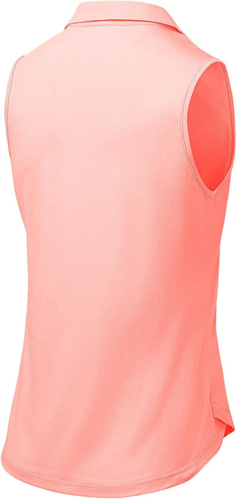 BGOWATU Women's Sleeveless Golf Polo Shirts Collared V Neck Tennis Tank Tops UPF 50+ Quick Dry Lightweight