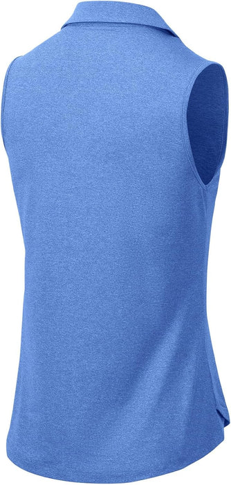 BGOWATU Women's Sleeveless Golf Polo Shirts Collared V Neck Tennis Tank Tops UPF 50+ Quick Dry Lightweight