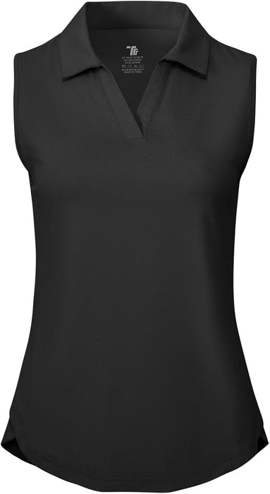 BGOWATU Women's Sleeveless Golf Polo Shirts Collared V Neck Tennis Tank Tops UPF 50+ Quick Dry Lightweight