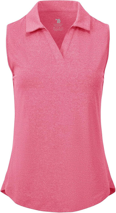 BGOWATU Women's Sleeveless Golf Polo Shirts Collared V Neck Tennis Tank Tops UPF 50+ Quick Dry Lightweight