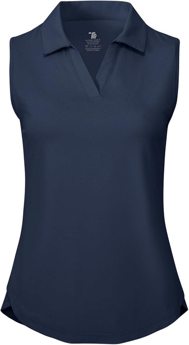 BGOWATU Women's Sleeveless Golf Polo Shirts Collared V Neck Tennis Tank Tops UPF 50+ Quick Dry Lightweight
