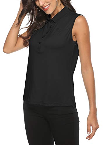 AjezMax Women's Golf Sleeveless Polo Quick-Drying Sports Shirts