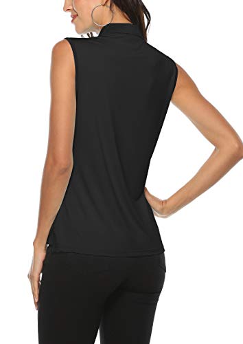 AjezMax Women's Golf Sleeveless Polo Quick-Drying Sports Shirts