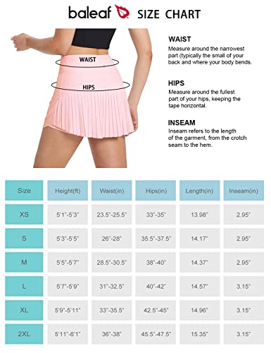 BALEAF Women's Pleated Tennis Skirts High Waisted Lightweight Athletic Golf Skorts Skirts with Shorts Pockets