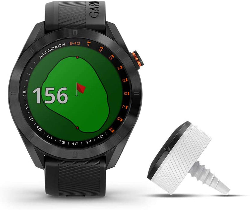 Garmin Approach S40, Stylish GPS Golf Smartwatch, Lightweight with Touchscreen Display, Black