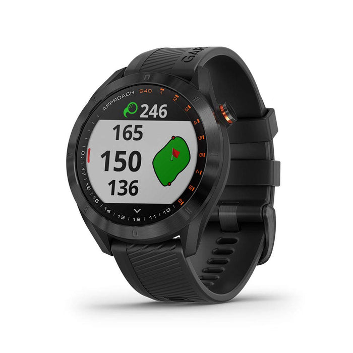 Garmin Approach S40, Stylish GPS Golf Smartwatch, Lightweight with Touchscreen Display, Black