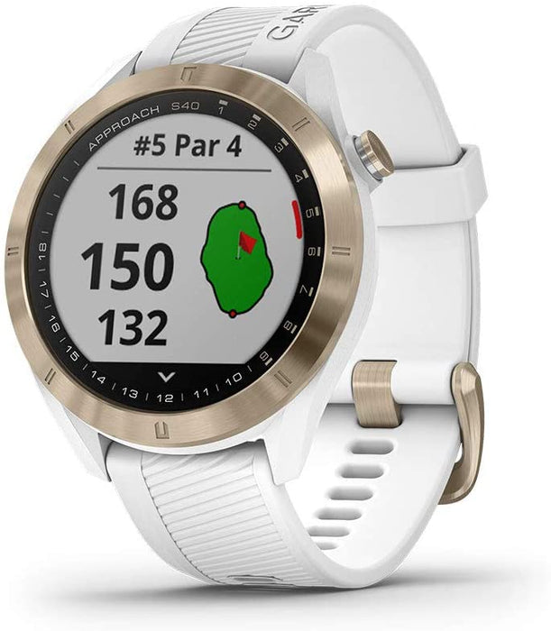 Garmin Approach S40, Stylish GPS Golf Smartwatch, Lightweight with Touchscreen Display, Black