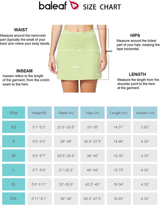 BALEAF Women's Golf Skirt Athletic with Shorts Pockets