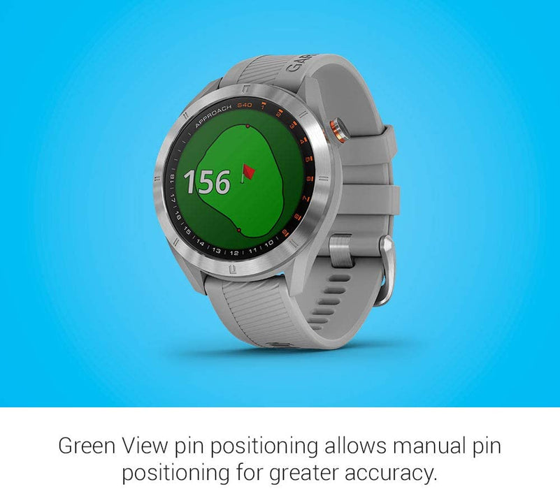 Garmin Approach S40, Stylish GPS Golf Smartwatch, Lightweight with Touchscreen Display, Black