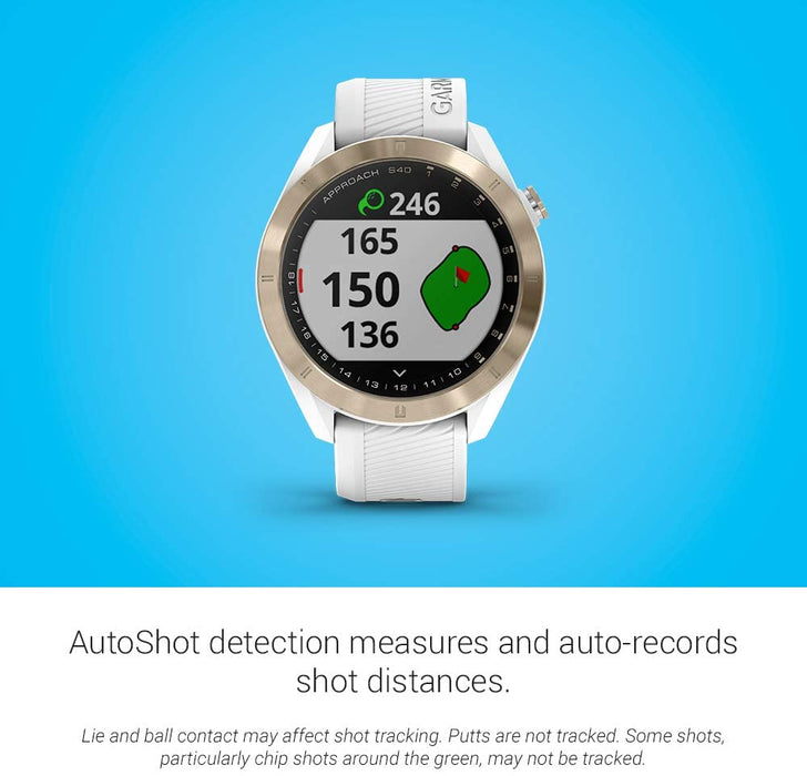 Garmin Approach S40, Stylish GPS Golf Smartwatch, Lightweight with Touchscreen Display, Black