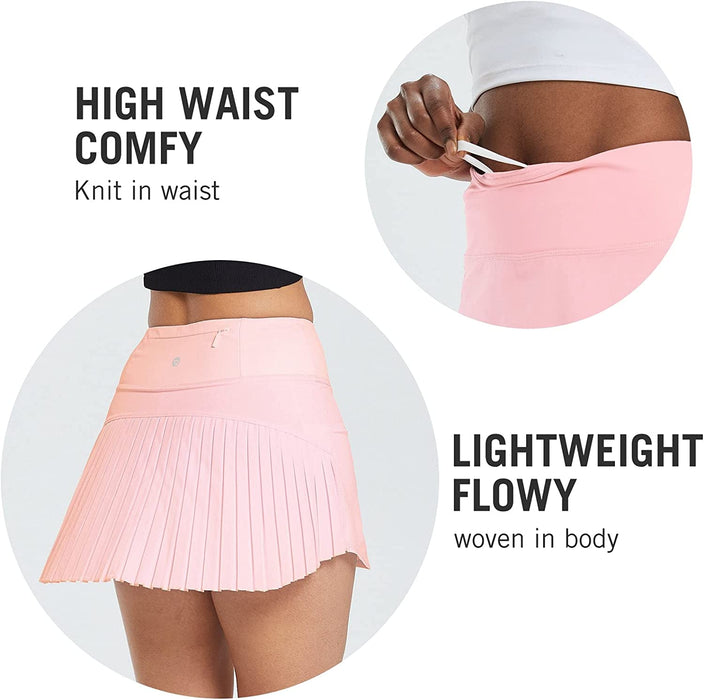 BALEAF Women's Pleated Tennis Skirts High Waisted Lightweight Athletic Golf Skorts Skirts with Shorts Pockets