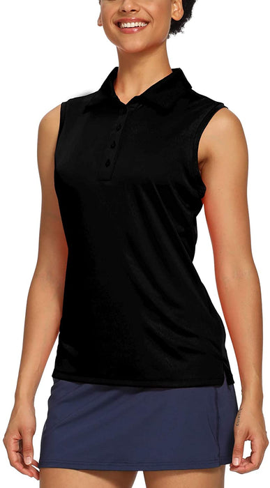 CQC Women's Golf Tennis Sleeveless Polo Shirts