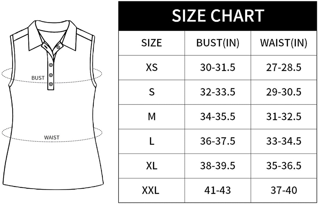 CQC Women's Golf Tennis Sleeveless Polo Shirts