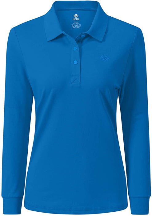 AjezMax Womens Long Sleeve Polo Shirt