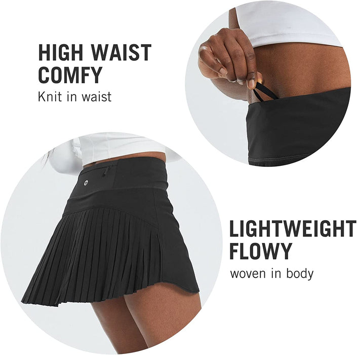 BALEAF Women's Pleated Tennis Skirts High Waisted Lightweight Athletic Golf Skorts Skirts with Shorts Pockets