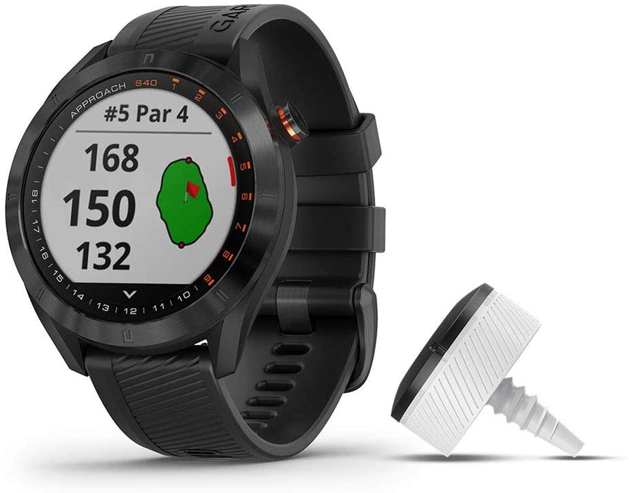 Garmin Approach S40, Stylish GPS Golf Smartwatch, Lightweight with Touchscreen Display, Black