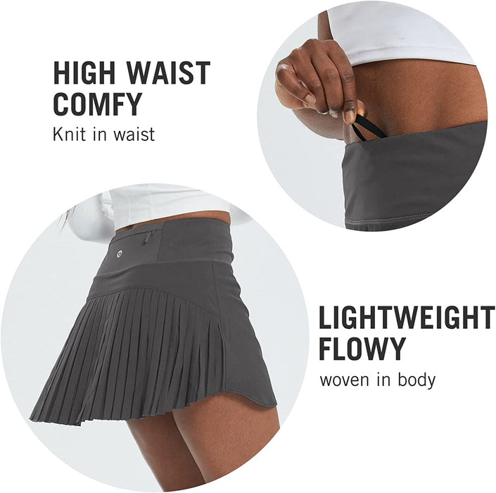 BALEAF Women's Pleated Tennis Skirts High Waisted Lightweight Athletic Golf Skorts Skirts with Shorts Pockets