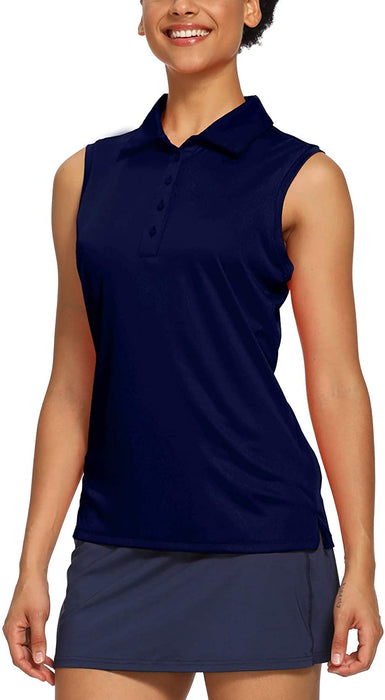 CQC Women's Golf Tennis Sleeveless Polo Shirts