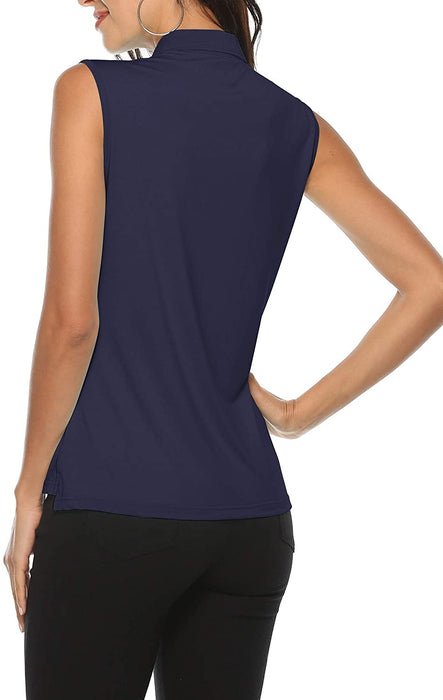 AjezMax Women's Golf Sleeveless Polo Quick-Drying Sports Shirts