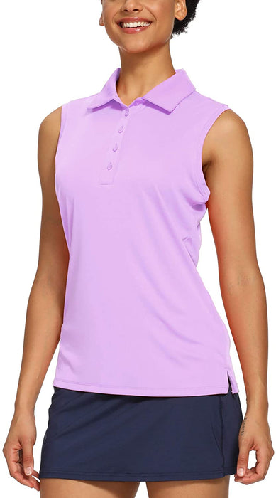 CQC Women's Golf Tennis Sleeveless Polo Shirts