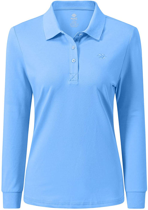 AjezMax Womens Long Sleeve Polo Shirt