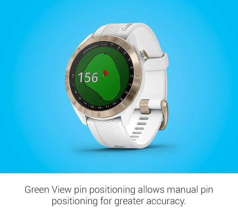 Garmin Approach S40, Stylish GPS Golf Smartwatch, Lightweight with Touchscreen Display, Black