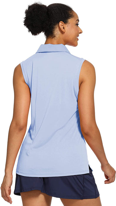 CQC Women's Golf Tennis Sleeveless Polo Shirts
