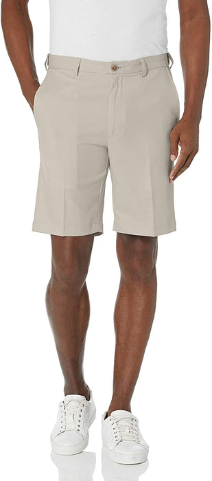 Haggar Men's Cool 18 Pro Straight Fit Stretch Solid Flat Front Short