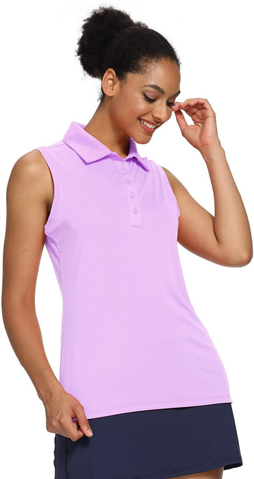 CQC Women's Golf Tennis Sleeveless Polo Shirts