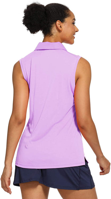 CQC Women's Golf Tennis Sleeveless Polo Shirts