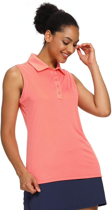 CQC Women's Golf Tennis Sleeveless Polo Shirts