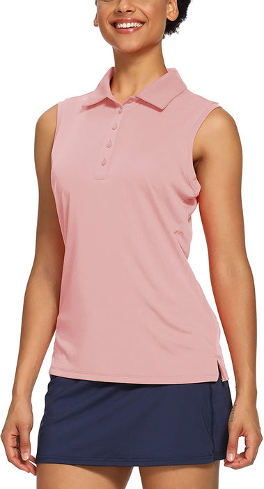 CQC Women's Golf Tennis Sleeveless Polo Shirts