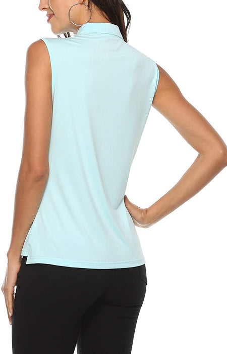 AjezMax Women's Golf Sleeveless Polo Quick-Drying Sports Shirts