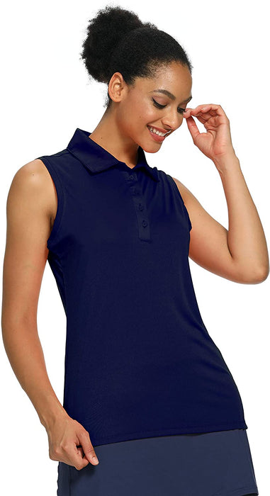 CQC Women's Golf Tennis Sleeveless Polo Shirts
