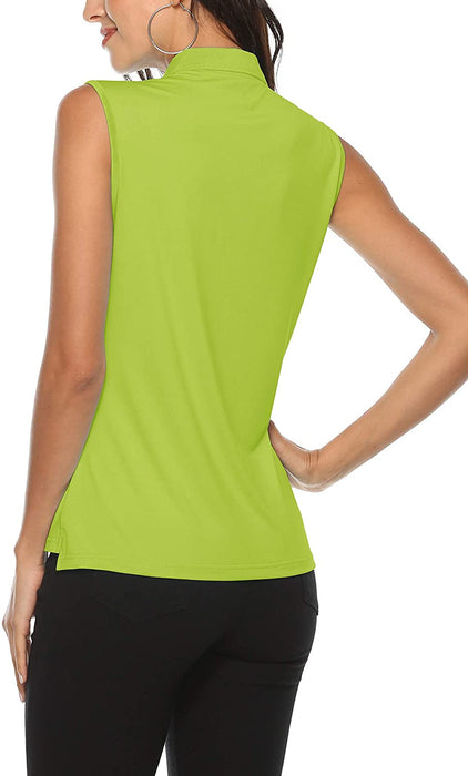 AjezMax Women's Golf Sleeveless Polo Quick-Drying Sports Shirts