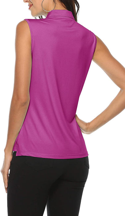 AjezMax Women's Golf Sleeveless Polo Quick-Drying Sports Shirts