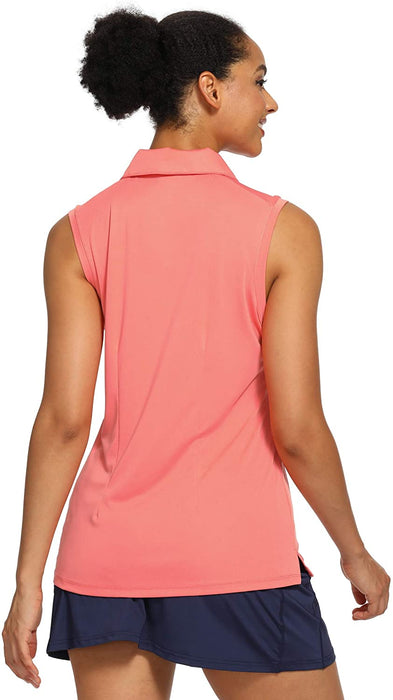 CQC Women's Golf Tennis Sleeveless Polo Shirts