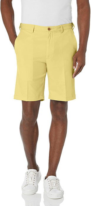 Haggar Men's Cool 18 Pro Straight Fit Stretch Solid Flat Front Short