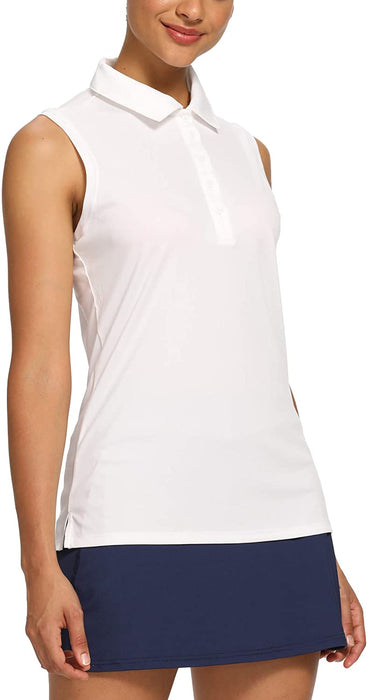 CQC Women's Golf Tennis Sleeveless Polo Shirts