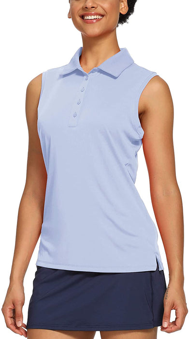 CQC Women's Golf Tennis Sleeveless Polo Shirts