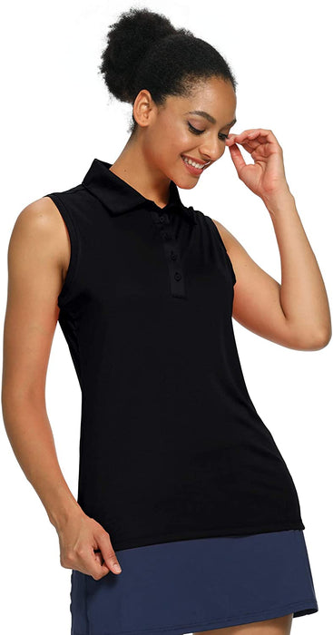 CQC Women's Golf Tennis Sleeveless Polo Shirts