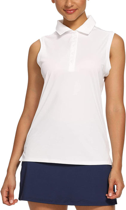 CQC Women's Golf Tennis Sleeveless Polo Shirts