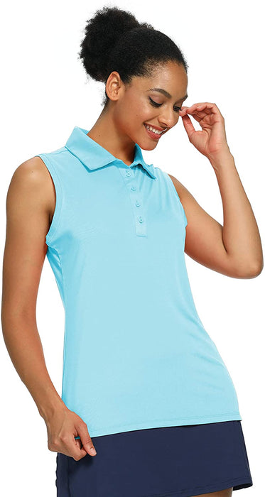 CQC Women's Golf Tennis Sleeveless Polo Shirts
