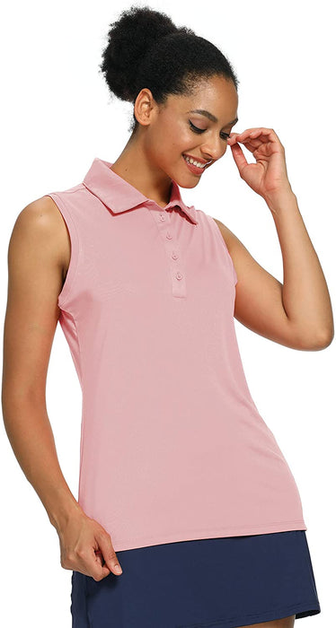 CQC Women's Golf Tennis Sleeveless Polo Shirts