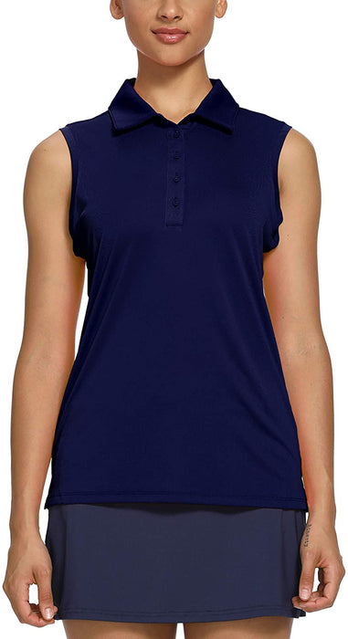 CQC Women's Golf Tennis Sleeveless Polo Shirts