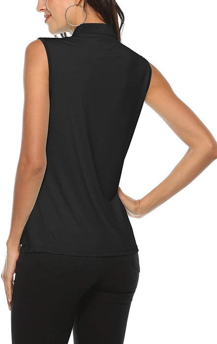 AjezMax Women's Golf Sleeveless Polo Quick-Drying Sports Shirts