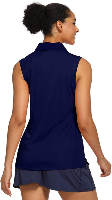 CQC Women's Golf Tennis Sleeveless Polo Shirts