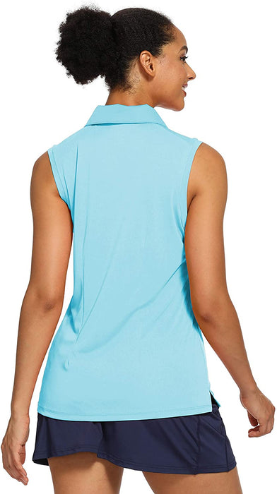 CQC Women's Golf Tennis Sleeveless Polo Shirts